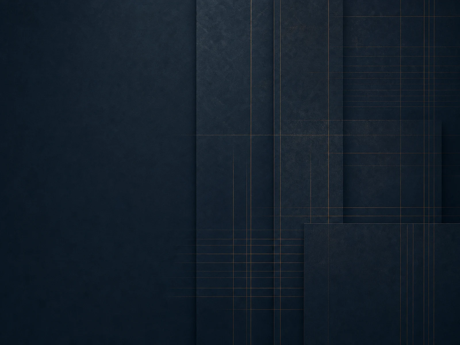 Abstract layered composition in navy and bronze representing ordered statutory records
