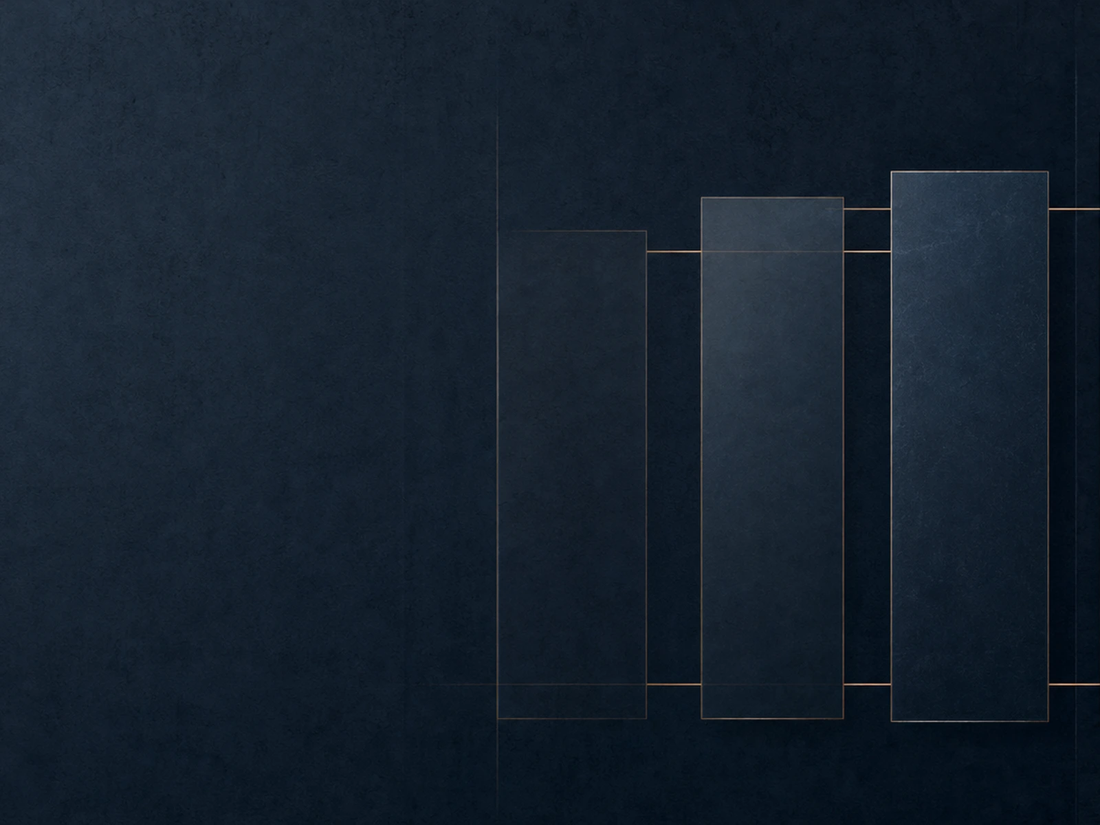 Abstract navy and bronze composition representing structured, transparent fee arrangements