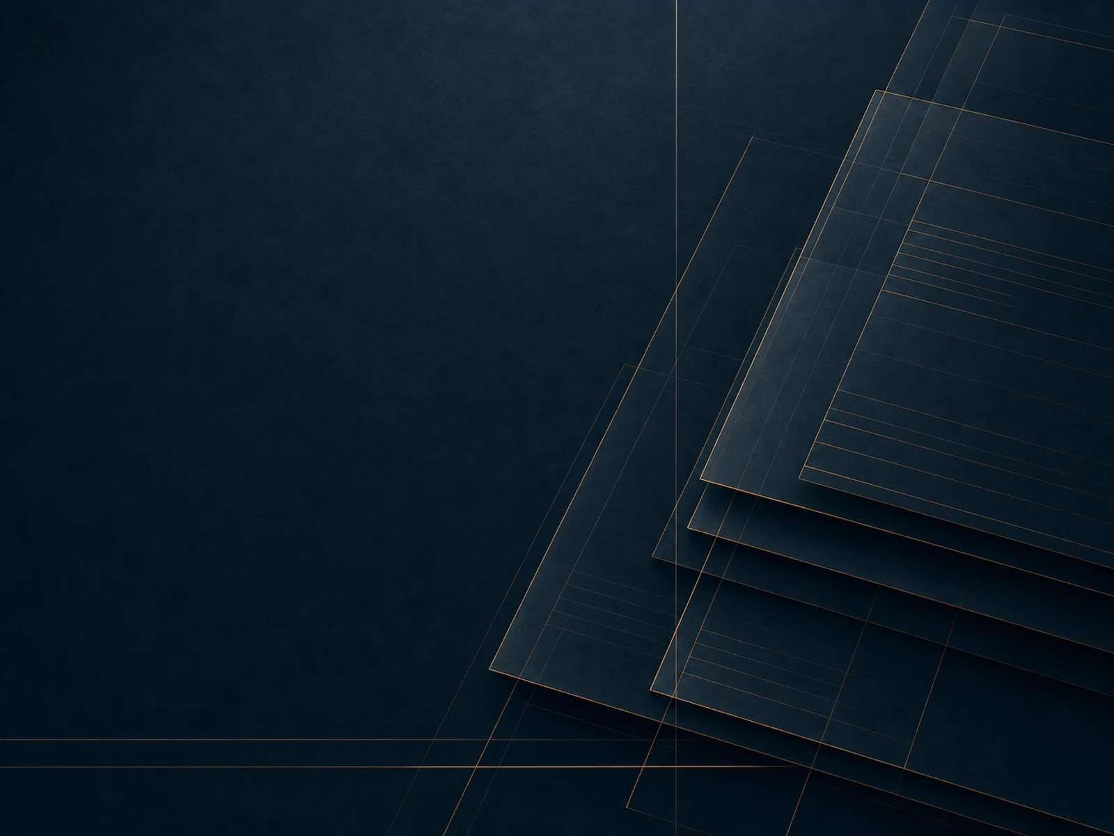 Abstract architectural composition in navy and bronze representing the Themis service range